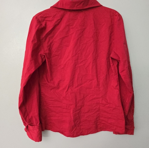 Worthington Top Women's Size 6 Red Button Up Shirt Long Sleeve Stretch Workwear - Picture 6 of 10